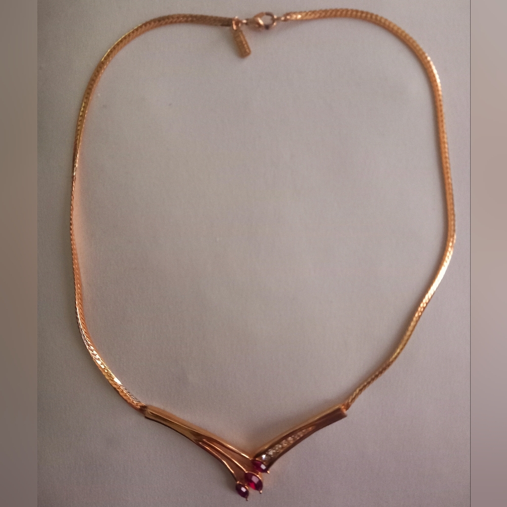 Vintage Vendome Gold tone crystal necklaces.